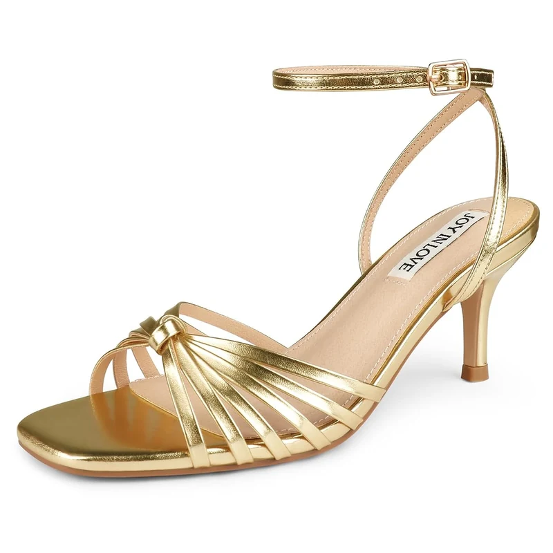 Low kitten heel strappy sandals Anne Michelle Shoes Women's Shoes